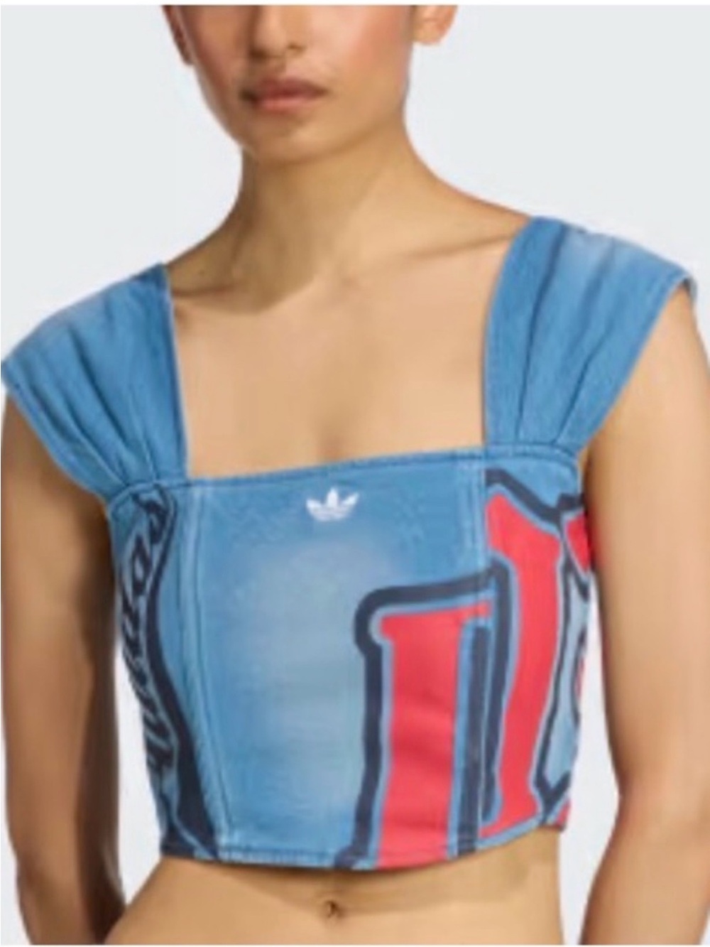 ADIDAS ORIGINALS GFX CORSET TOP Denim Coursage
Size 6